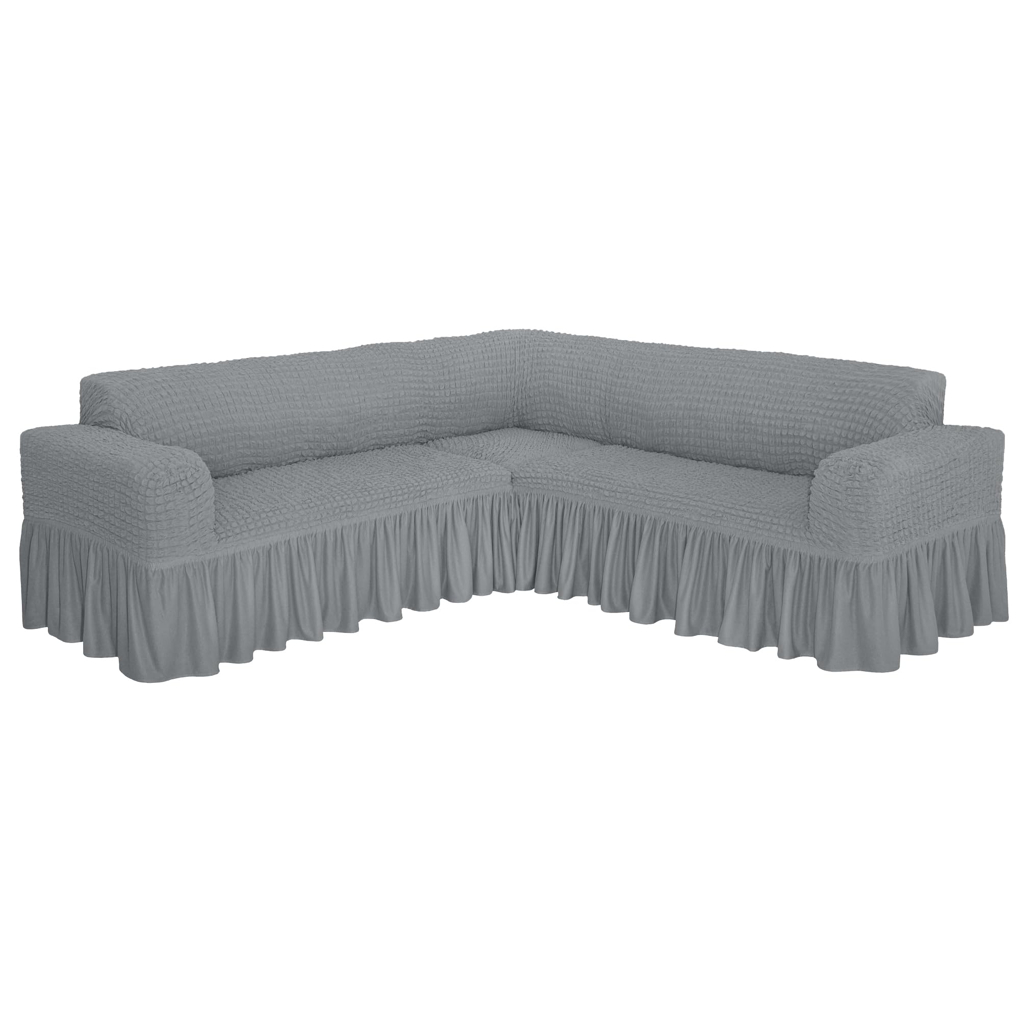 Fabienne L Shape Sofa Cover 6 Seater 5.8 Meter, Grey