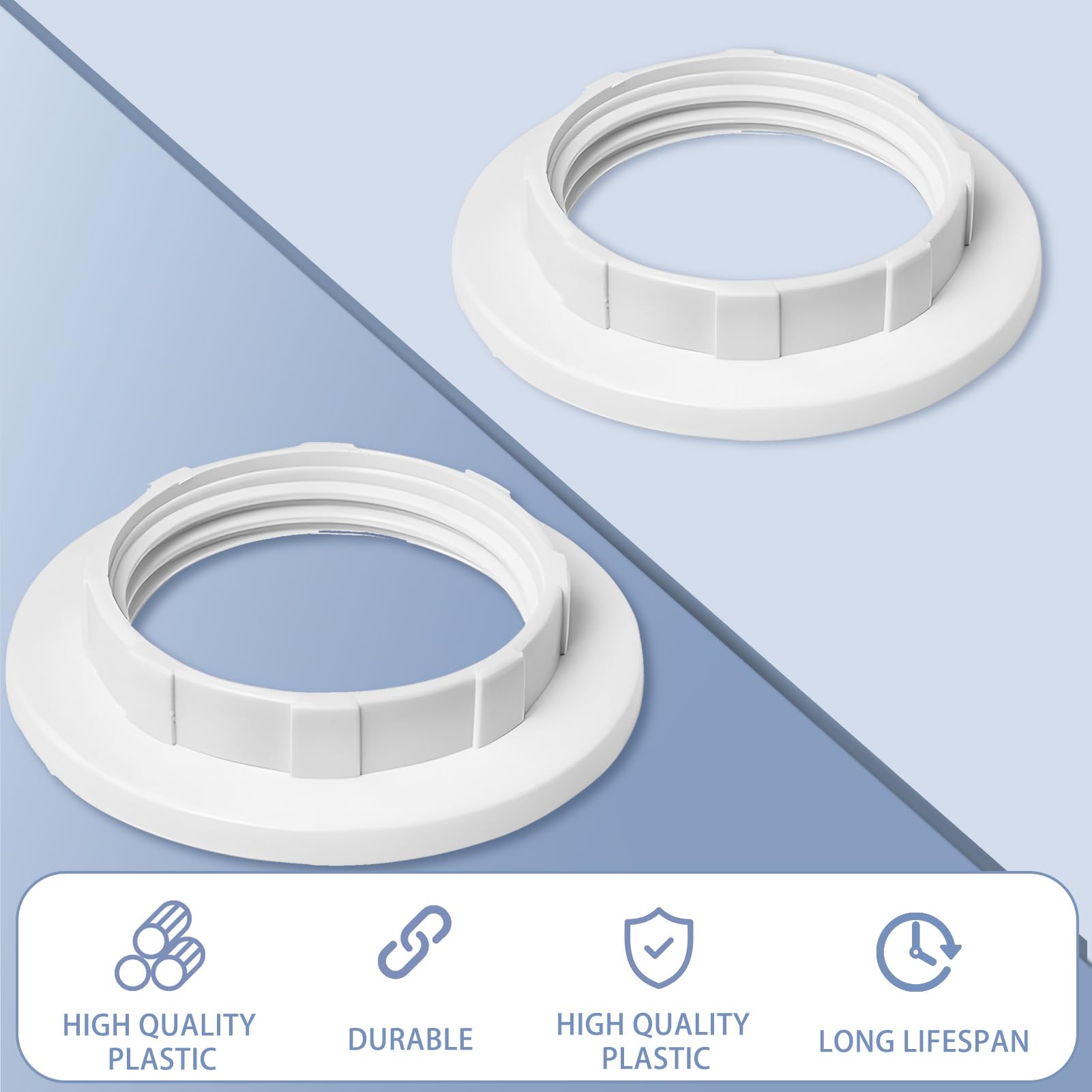 Anello Riduttore Paralume E14 Bianco Plastica 28mm Convertitore Adattatore Anelli di Riduzione per Lampade Sospensione e Tavolo 6 Pezzi