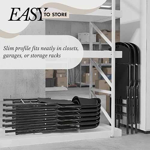 Miniatura 3 de Amazing for less Silla plegable de plástico resistente, paquete de 2, sillas plegables de capacidad de 450 libras para interiores y exteriores,