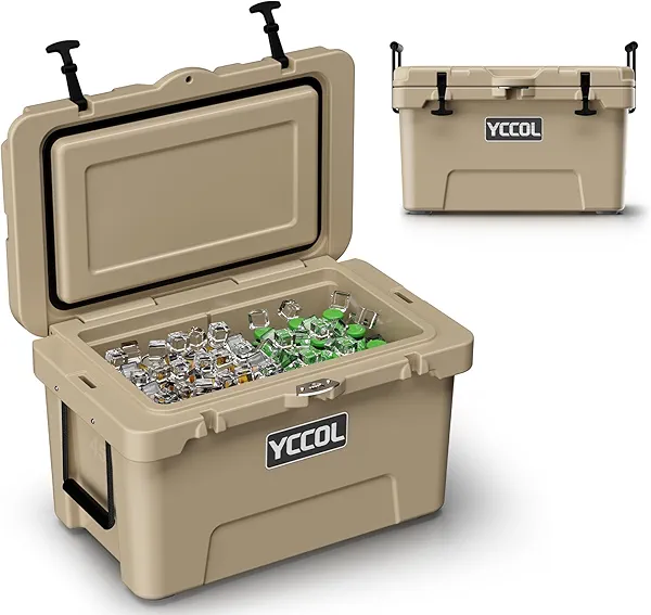 48 Quart Cooler with 72 Hours Ice Retention, Large Insulated Cooler with Built-in Bottle Opener & Drain Plug, Duty Outdoor Cooler for Camping, Beach, Picnic, Fishing, Barbecue