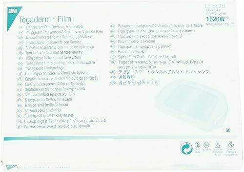 Miniatura 3 de 3M Tegaderm Apósito Transparente con Etiqueta 4" x 4 3/4" (10 x 12 cm) 50 por Caja #1626W