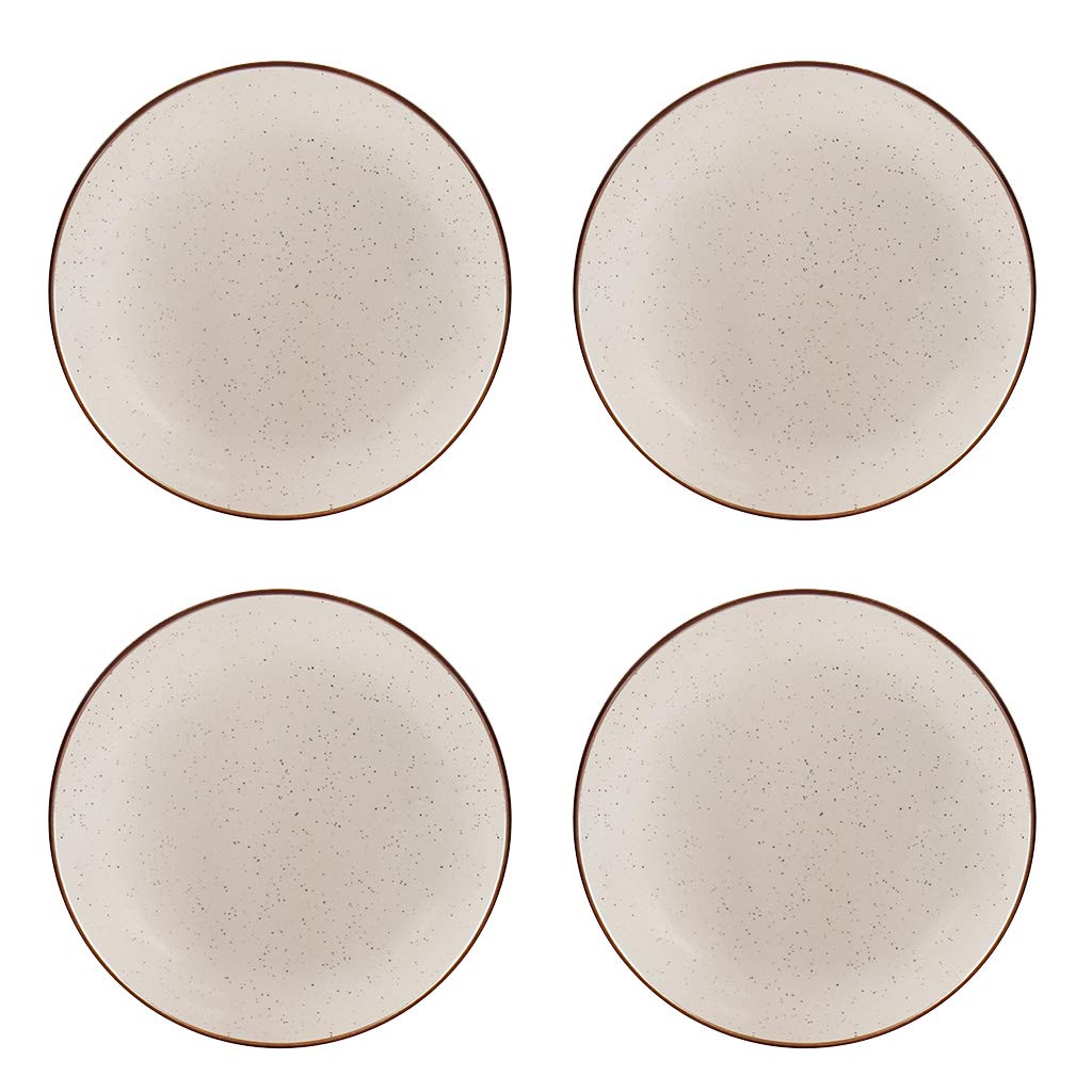 Dibor Set of 4 Ceramic Beige Stoneware Side Plates 20.5cm