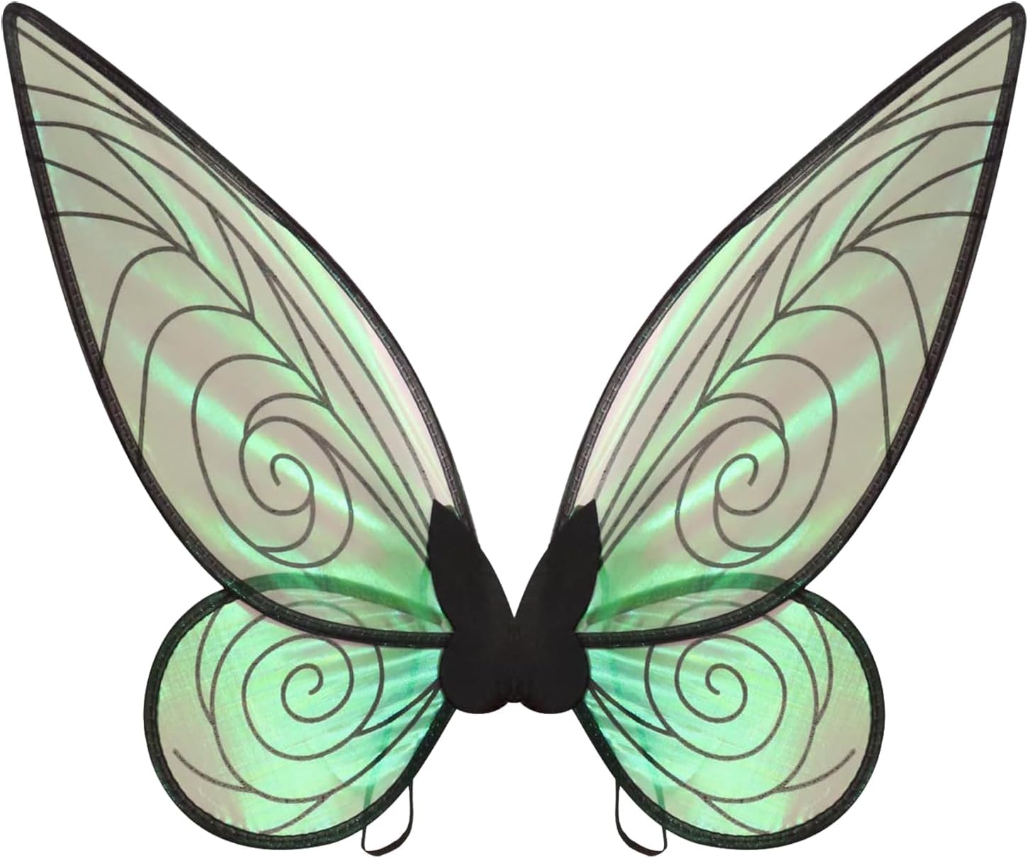 ZEXILILA Adult Fairy Wings, Shiny Transparent Princess Wings, Angel Wings Sutable for Halloween Costume Dress Up Black