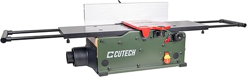 Cutech 40180HB - Junta de mesa con cabezal de corte en espiral de 8 pulgadas con mesas de aluminio recubiertas de teflón, insertos de 16 TC, valla