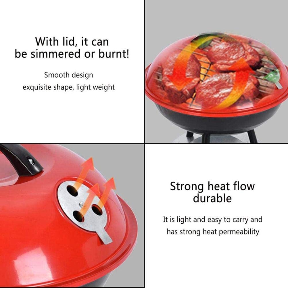 grill Grill grill Domowy grill węglowy Zewnętrzny przenośny mini stojak na grilla Mały okrągły grill z pokrywką Grill grill zewnętrzny (kolor: 2)