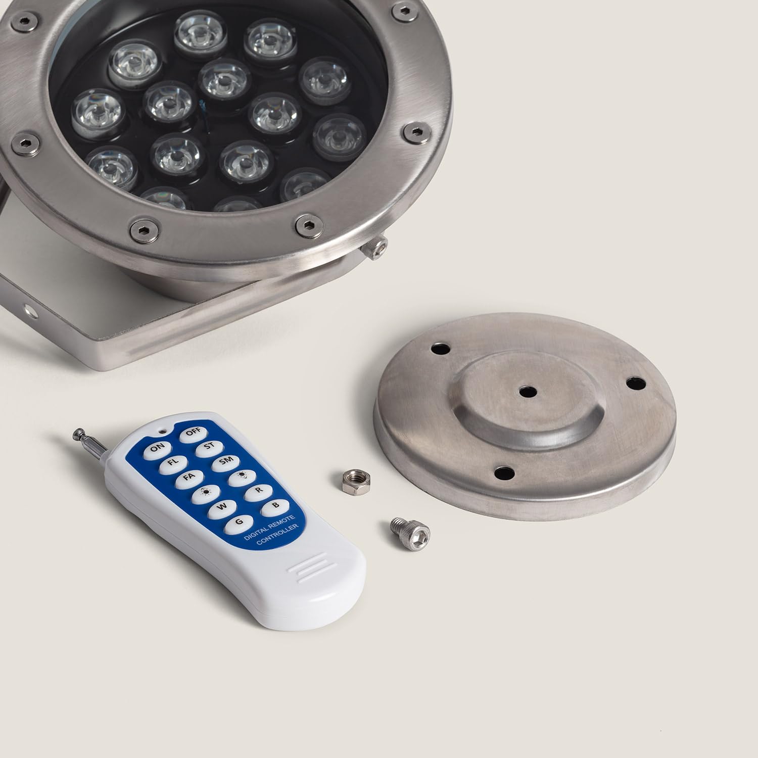 LEDKIA Foco Sumergible LED RGB 15W Superficie 24V DC IP68 RGB