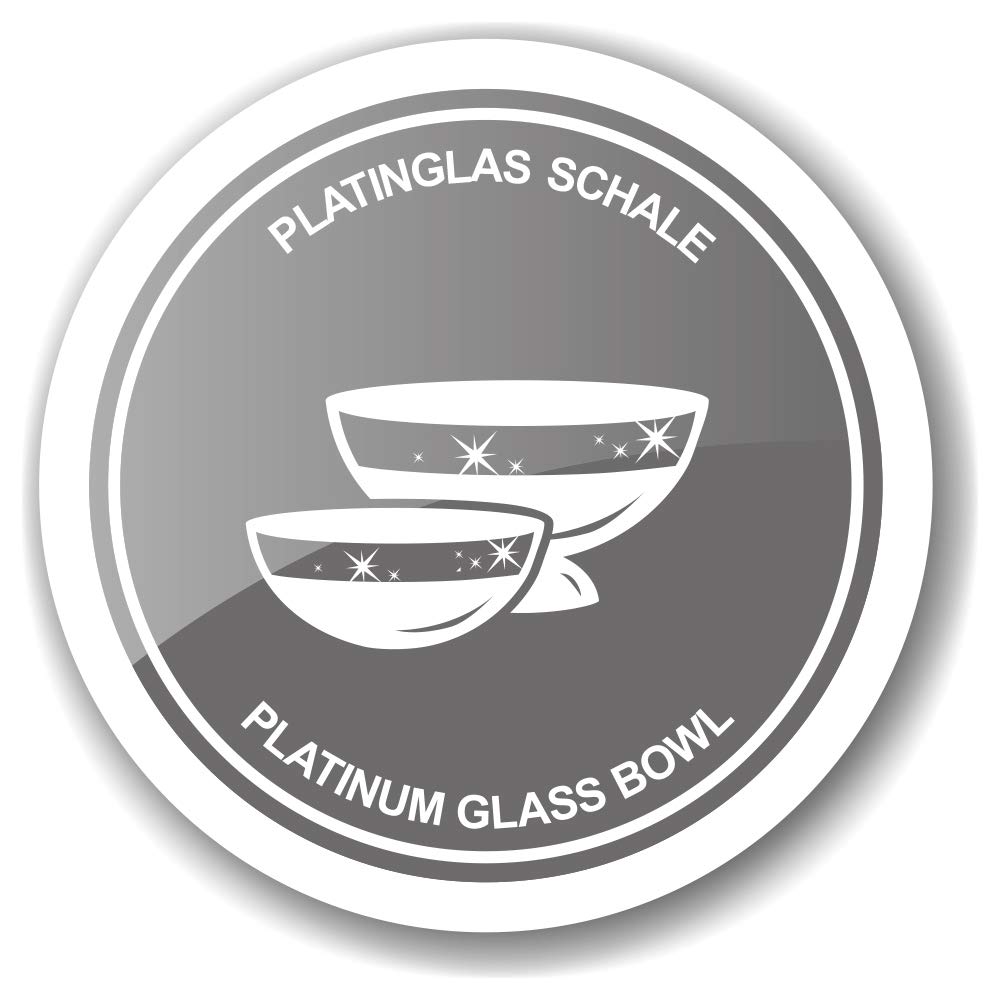 EDZARD Caja de dulces Erik, altura 16 cm, cristal soplado con borde de platino, lata de galletas, tazón de caramelos