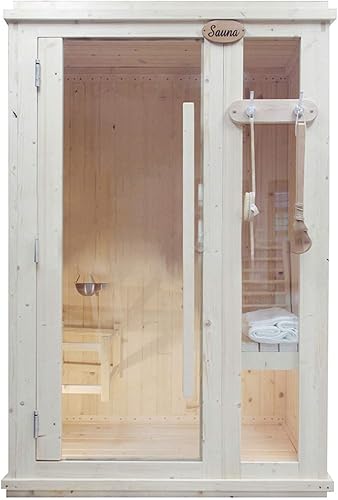 Miniatura 9 de successfun Juego de accesorios para sauna de 7 L, cubo de sauna con cucharón con cuchara de mango largo, termómetro de reloj de arena, higrómetro,