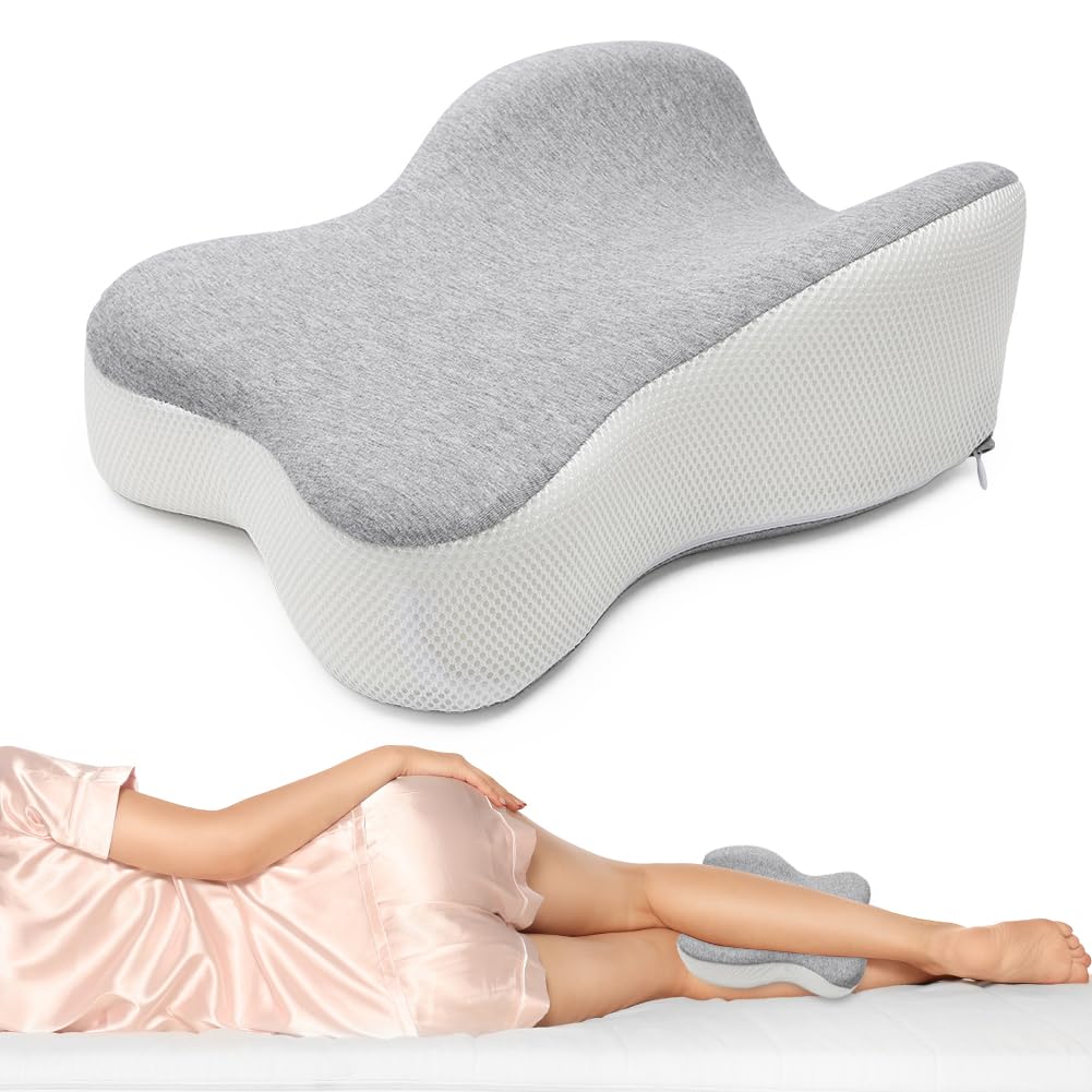 DASIAUTOEM Almohada para rodillas para dormir de lado, almohada para rodillas para dormir, almohada ergonómica para piernas que apoya muslos y rodillas, para embarazadas, dolor de espalda y cadera