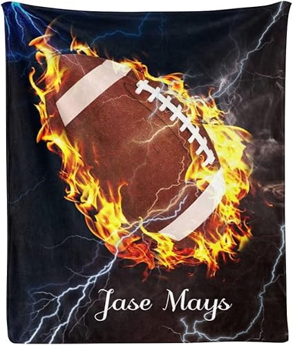 Manta personalizada con texto del nombre, manta personalizada de forro polar súper suave para sofá, cama (50 x 60 pulgadas)