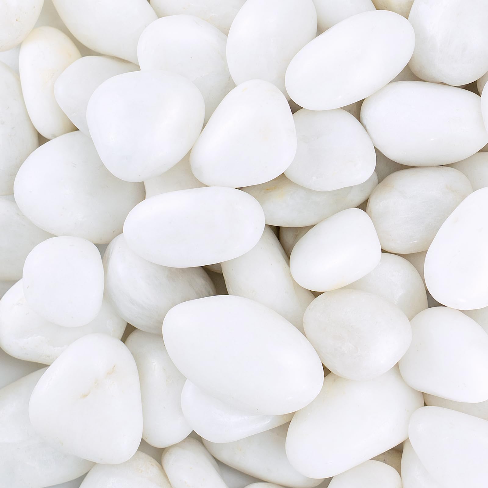 GreenVibe River Rocks for Landscaping, 20lbs White Pebbles for Indoor Plants, 1-2 Inch Decorative Rocks for Planters, High Polished Stones for Vase