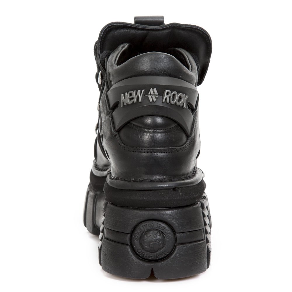 New Rock Womens M-106-S29 Leather Black Shoes 8.5 US