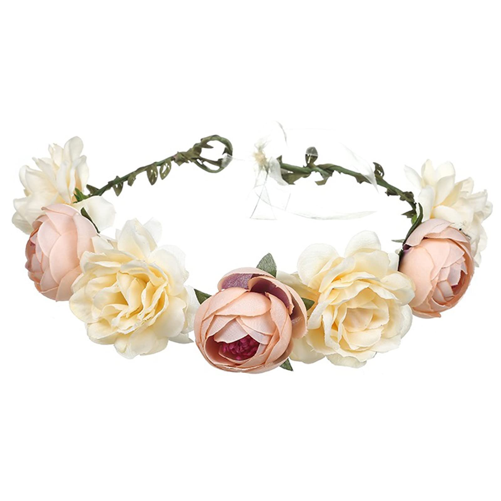 Blumenkrone Aus Seidenblumen – Wasserrot, 18 Cm Durchmesser, Für Hochzeit, Party, Fotoshooting