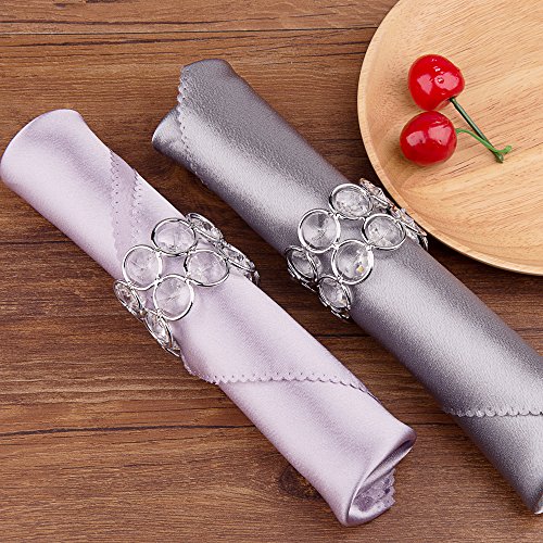 Feyarl Set Of 6 Pcs Handmade Napkin Rings Sparkly Crystal Beads Table Dinner Napkin Holders For Wedding Centerpieces Special Occasions Festival Celebration #TOP6
