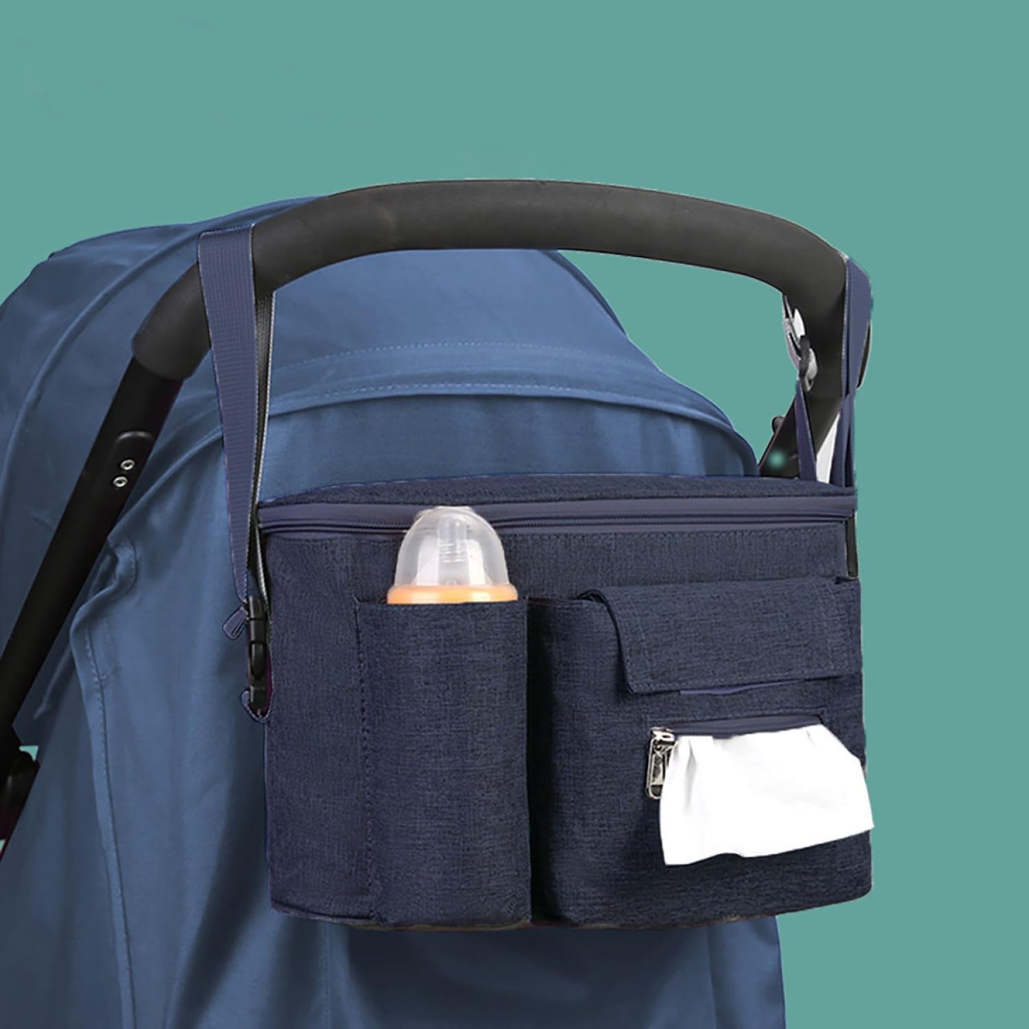 Impermeabile Borsa per Passeggino Universale,Borsa Passeggino Borsa Organizer,Borsa Portaoggetti Neonato Per,Passeggino Porta Oggetti Passeggino Neonati,Borsa Carrozzina (blu)