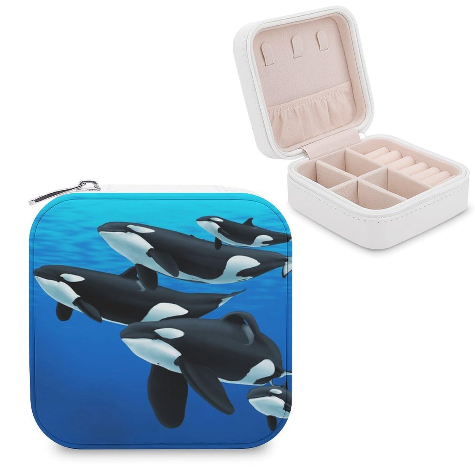 CUTJMDNGH Orca Killer Whale Jewelry Box for Women Jewellery Case Organizer Storage Boxes Craft