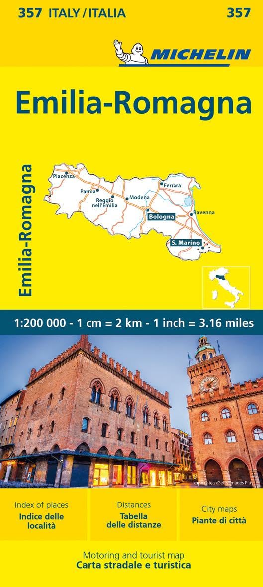 Emilia Romagna - Michelin Local Map 357: Straßen- und Tourismuskarte 1:200.000