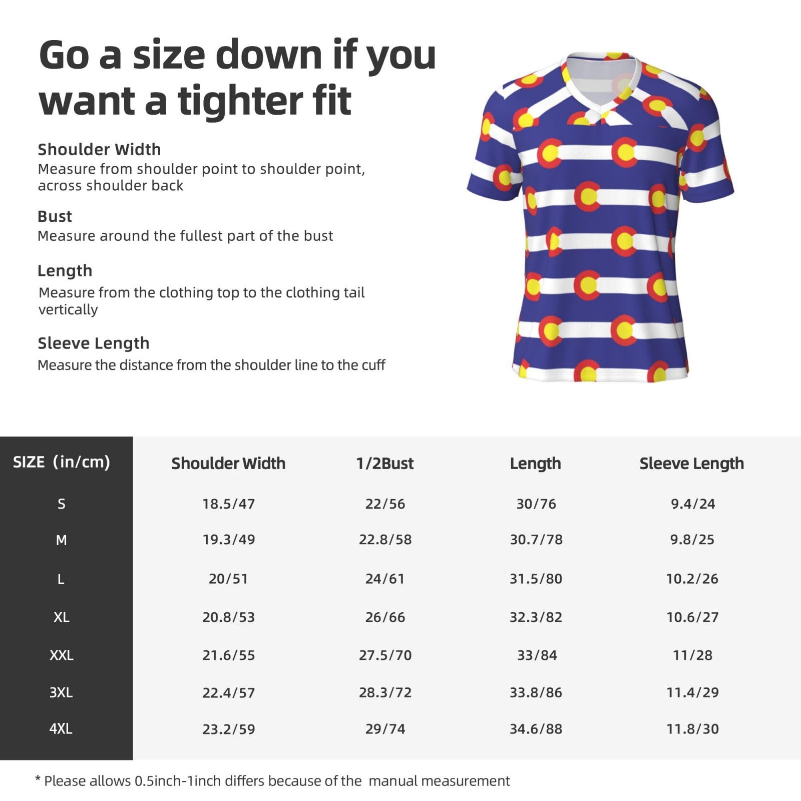 Stylish Athletic Sports Jersey Colorado-Flag-Proud Men's Rugby Jersey 4X-Large