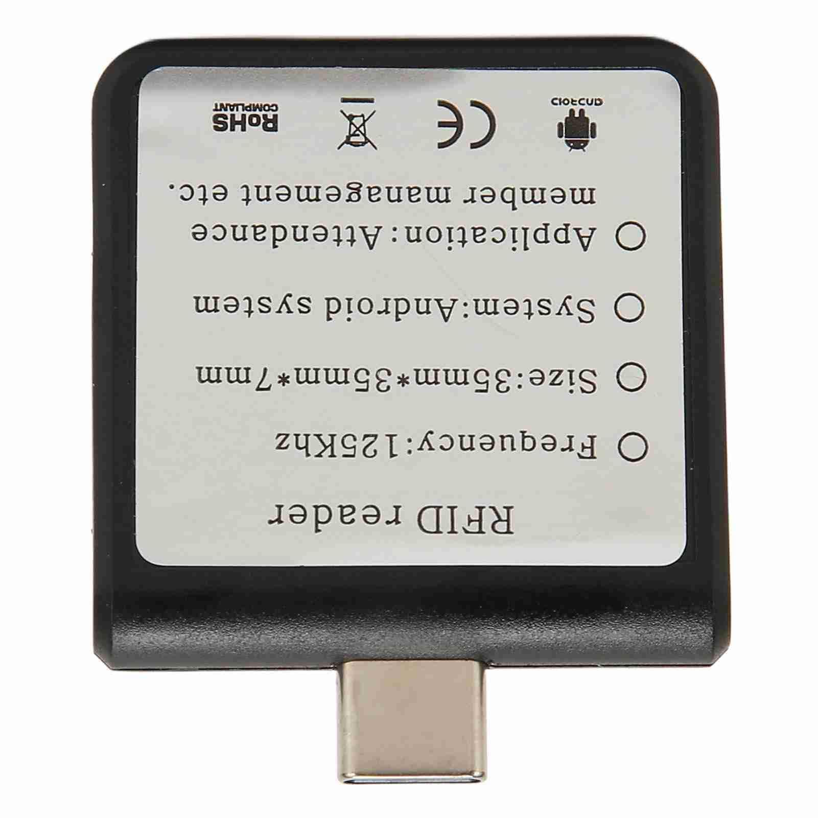 Dpofirs Lector de Tarjetas Inteligentes para EM4100, Lector de Tarjetas de Teléfono Móvil RFID ID de 125 KHz con Tipo C, Compatible con para para para para