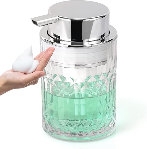 Miniatura 1 de Dispensador de jabón de vidrio para baño con bomba de espuma de plástico resistente al óxido, dispensador de loción de manos, champú antideslizante