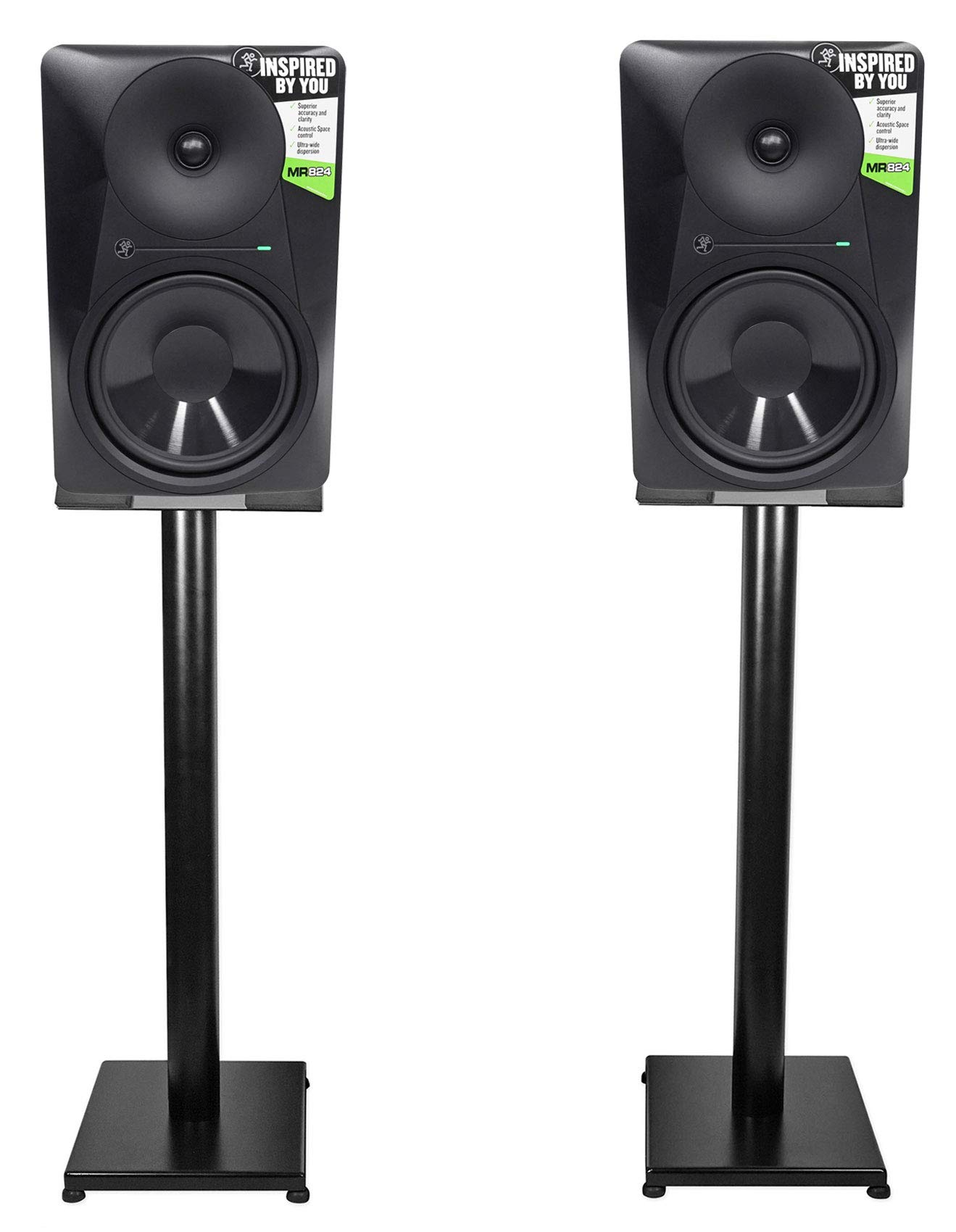 Audiosavings Bundle: (2) MR824 8 85W Powered Studio Monitors Bundle with (1) Pair Rockville RS29B 29