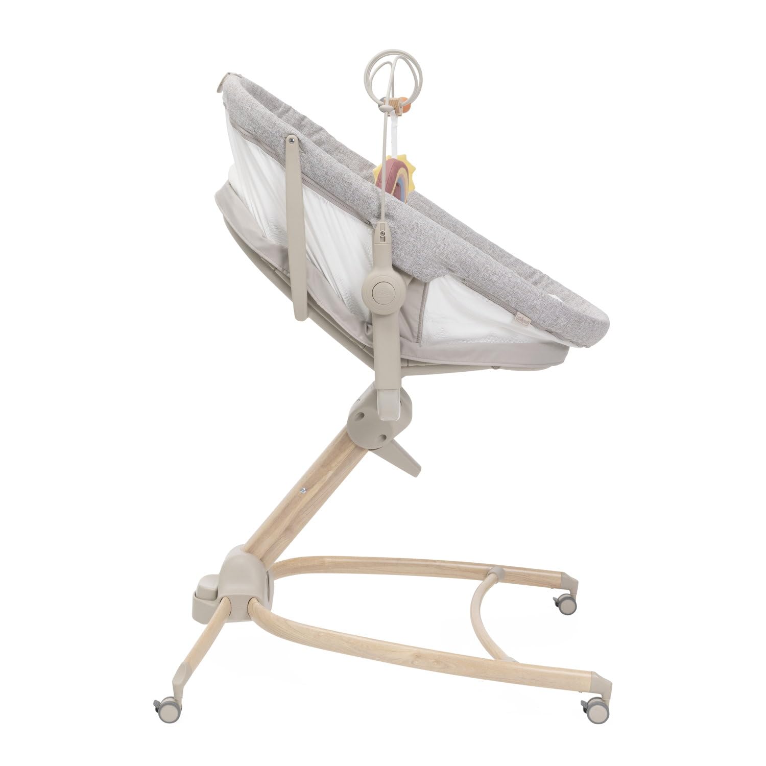 Chicco Baby Hug 4en1 Armonía, Cuna, Hamaca, Trona y Silla de Mesa 0-36 Meses, Altura Regulable con Pedal, Barra de Juego y Tela de Red para Circulación de Aire, Solución Ahorraespacio
