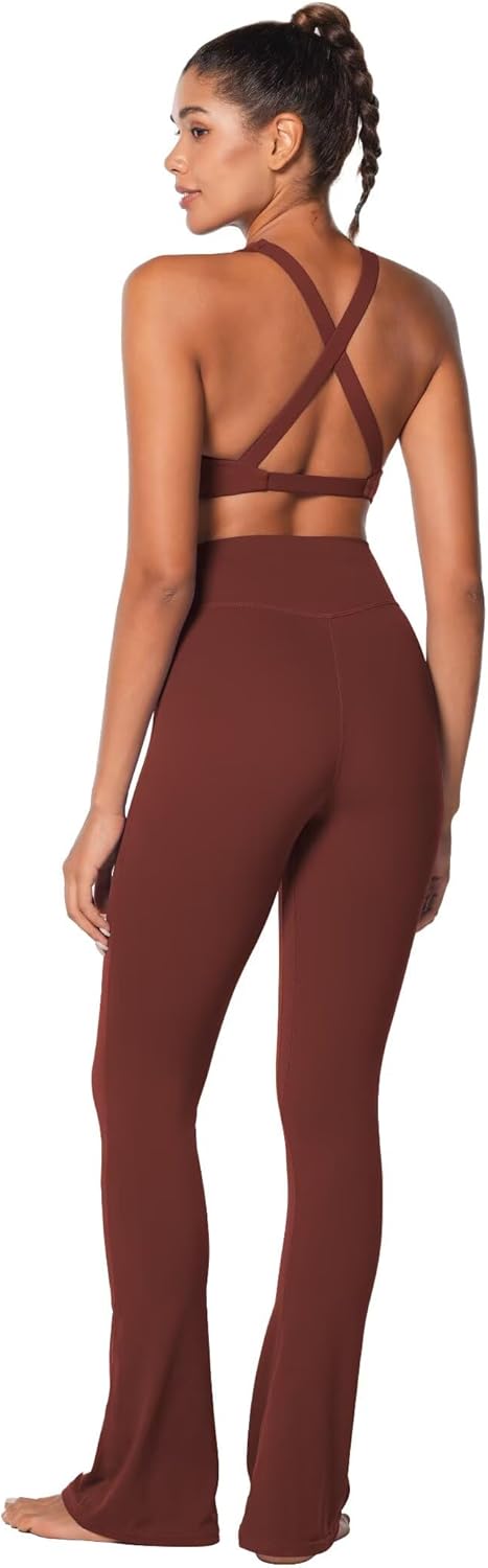 Sunzel Women's Sports Bra Criss Cross Back Yoga Crop Top with Removable Pads Double Lined V Neck Wirefree Padded Workout Bra - Image 6