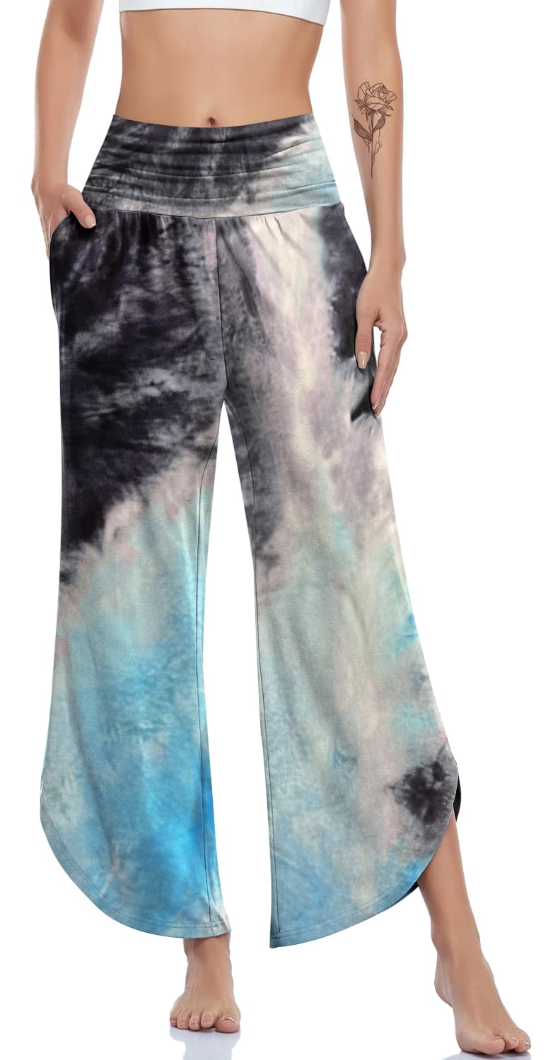 UEU Women's Wide Leg Yoga Pants High Waisted Comfy Dance Sweatpants Loose Casual Soft Lounge Joggers with Pockets