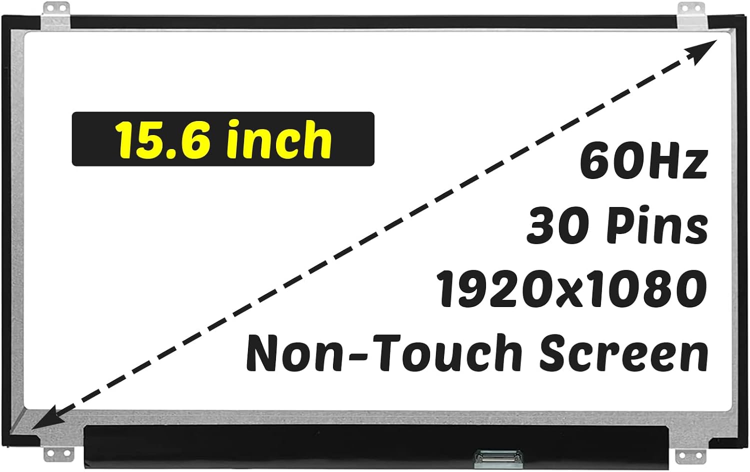 Replacement for Dell Vostro 15 3558 3559 3580 3581 3582 3583 3584 3590 7570 7580 LCD Screen 1920x1080 15.6 inch 30 pins 60Hz LED Screen Display Panel (for Non-Touch Screen Only)