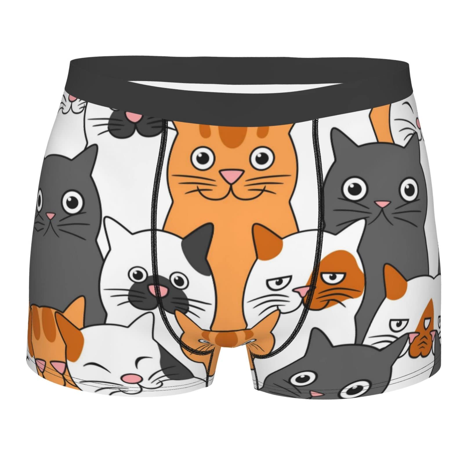 Kwqdozf Men's As Pic Funny Cats Underwear Him Moisture Wicking Boxer Briefs