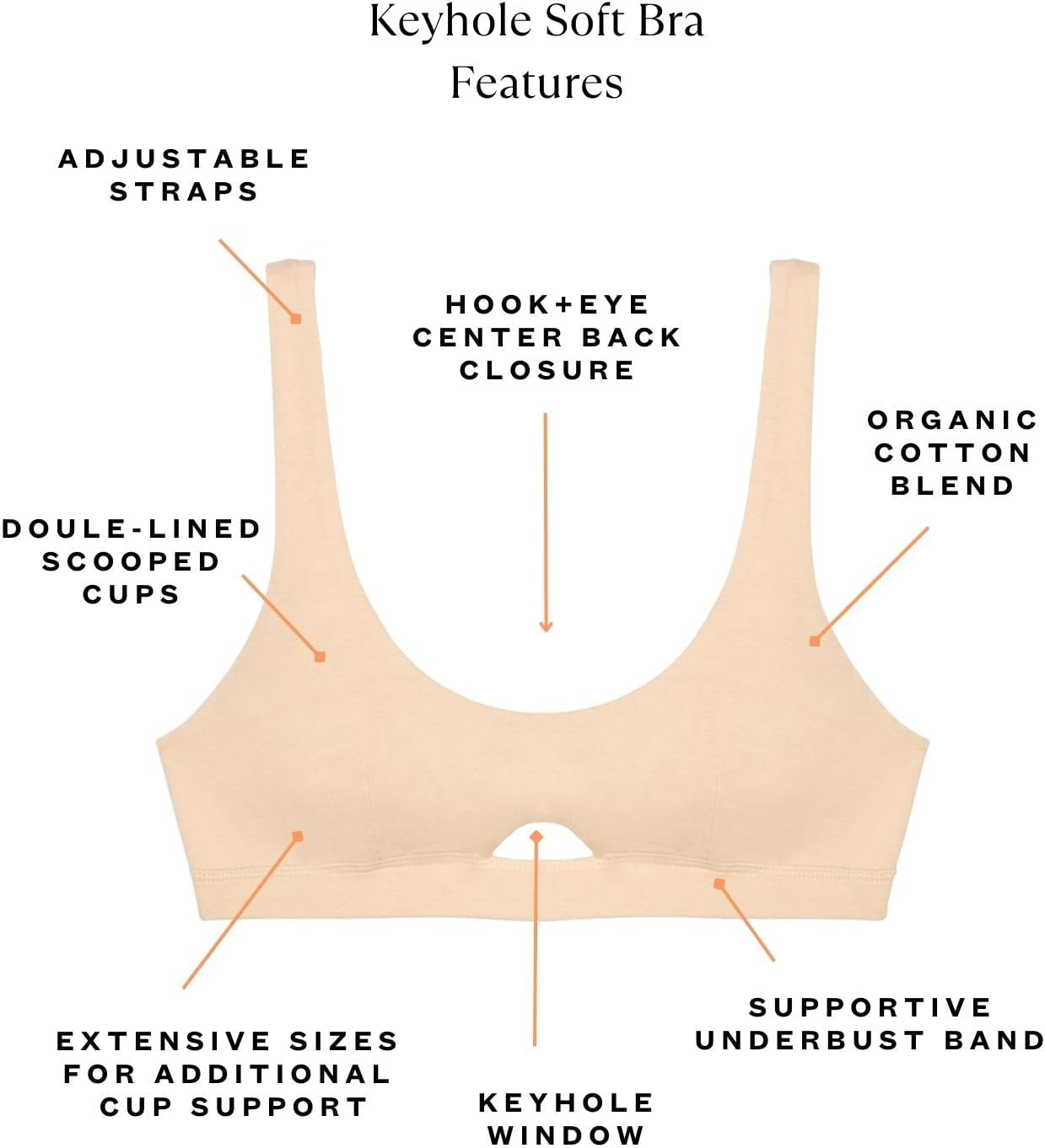 Subset Keyhole Soft Bra – Organic Cotton, Wireless, Breathable, Supportive, Regular & Extra Cup Room, Elevated Essentials - Image 3