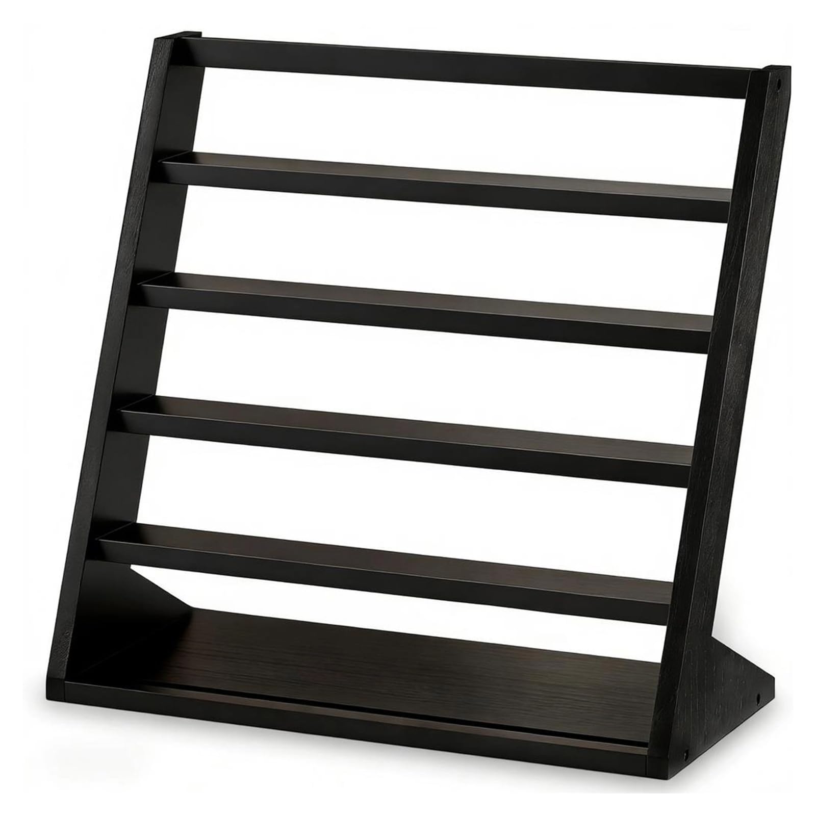Msioytog Hardwood Multi Layer Card Showcase Stand with Secure Slots Holds 25 Collectible Cards on Desktop Graded Card Showcase Stand