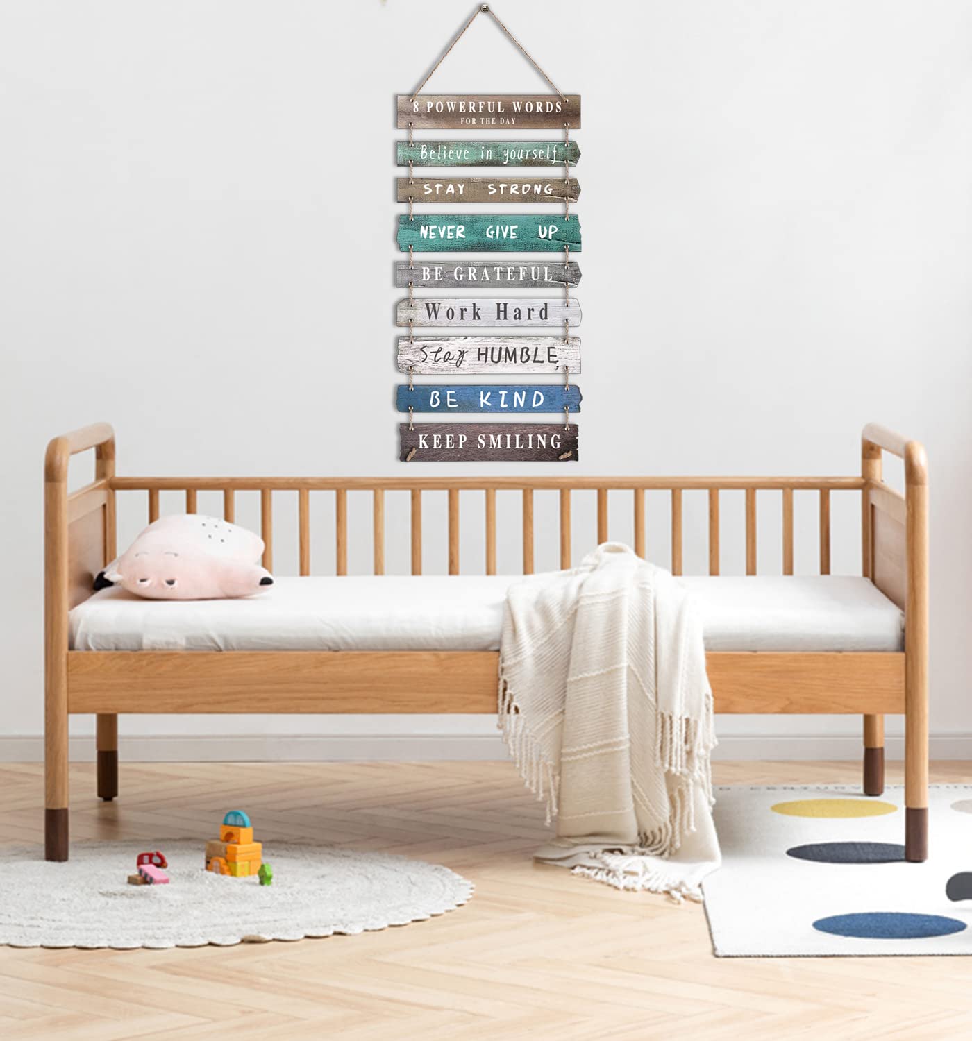 Inspirational Wall Art Decor for Office, Wooden Rustic Hanging Motivational Wall Art Decoration Sign, Inspiring Positive Quotes Wall Art for Home Living Room Bedroom Bathroom Classroom Gym 12"x24"