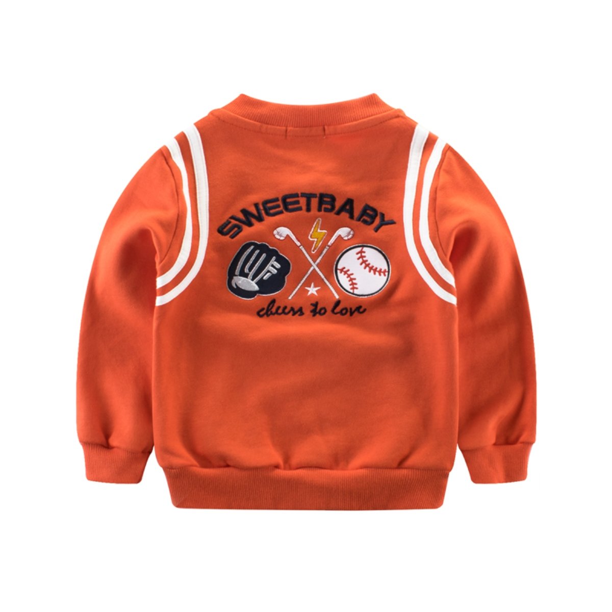 Chezi Toddler Kid's Unisex Sweet Baby Embroideded Cotton Fleece Full-Zip Hoodie (orange-90)