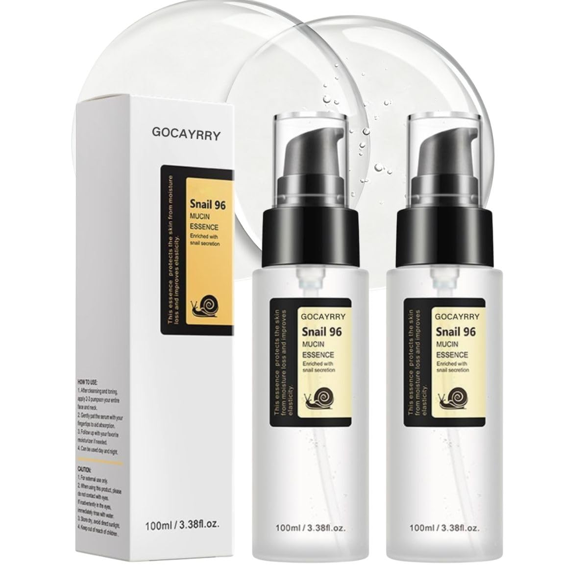 2PCS GOCAYRRY Advanced Snail Mucin 96% Power Repairing Essence, Snail Mucin 96% - Anti-Aging Serum, With Snail Secretion Filtrate For Dull (02)