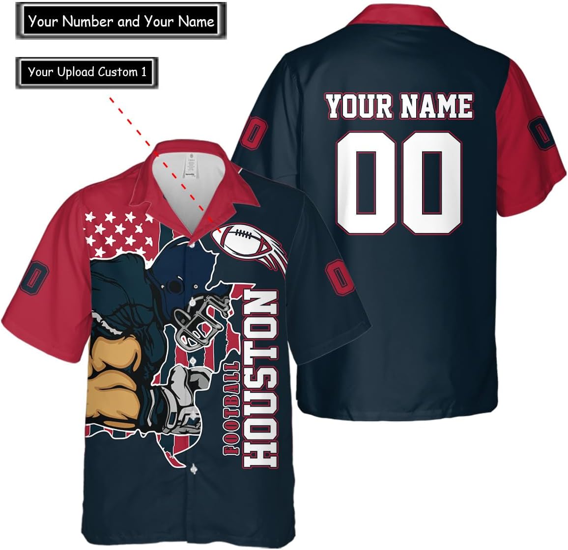 Discover Personalized Houston Football Team Texans Hawaiian Shirts for Men, Gift for Fan