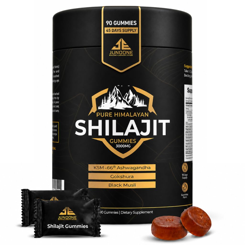Pure Himalayan Shilajit Gummies with Ashwagandha, Fulvic Acid & Trace Mineral Supplement, Gold Shilajit Gummies for Men & Women - 90 Count/45 Days Supply of Natural Himalayan Shilajit Gummy