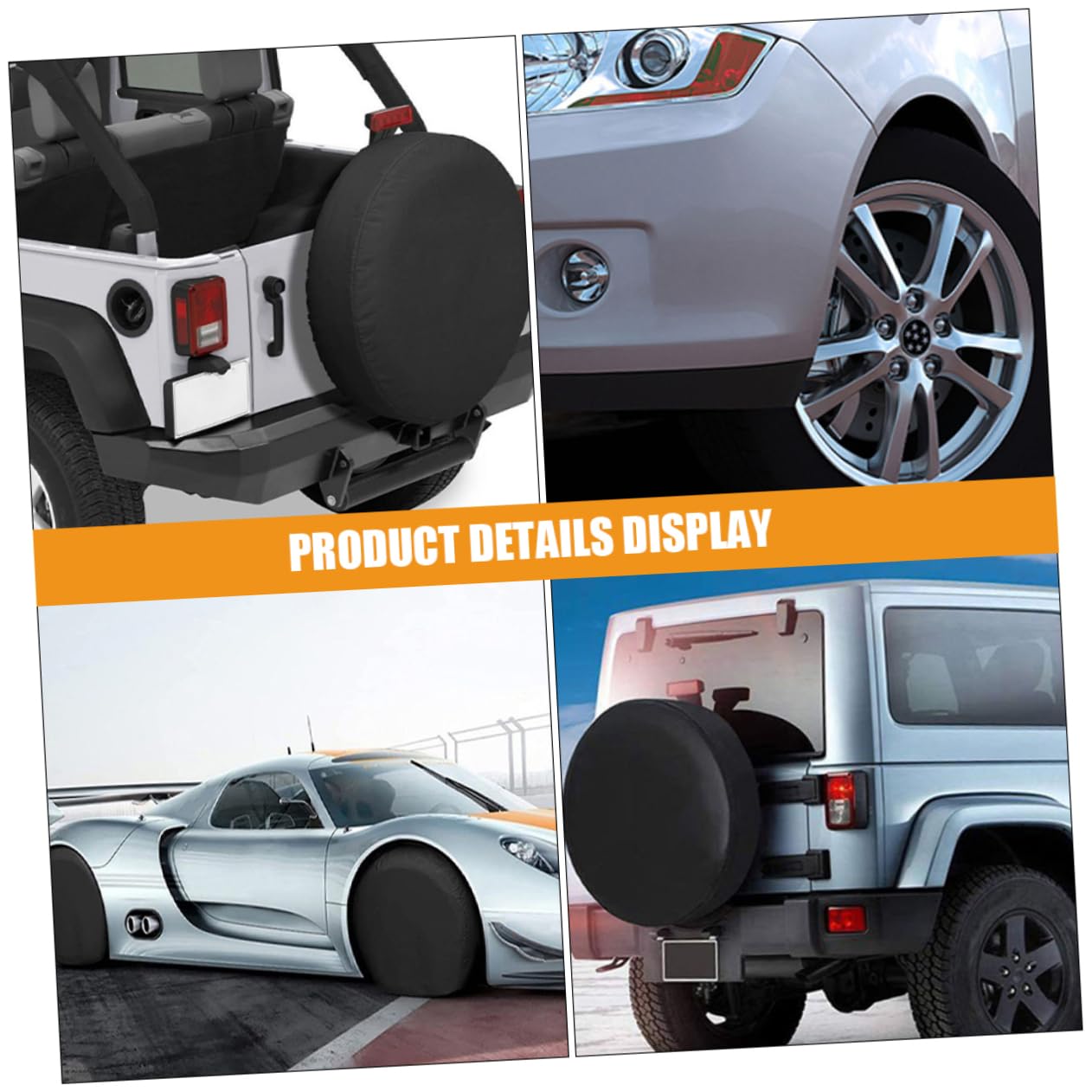 2 Pezzi Copriruota di Scorta in Pvc Nero, Clip a Sgancio Rapido e Bordo Elastico, Protezione UV per Camper e Auto