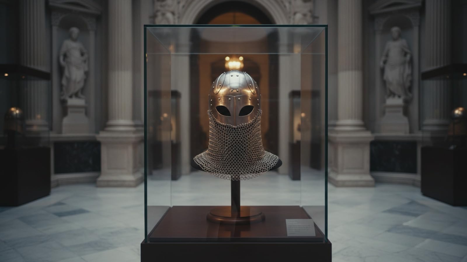 HistoricalMuseum Casque de viking fermé armure médiévale avec chaîne et béquille