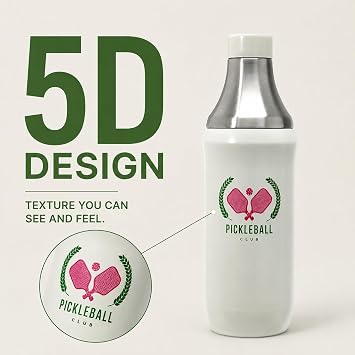 Mayim Commuter Water Bottle, 20 oz Stainless Steel, Pickleball Cream