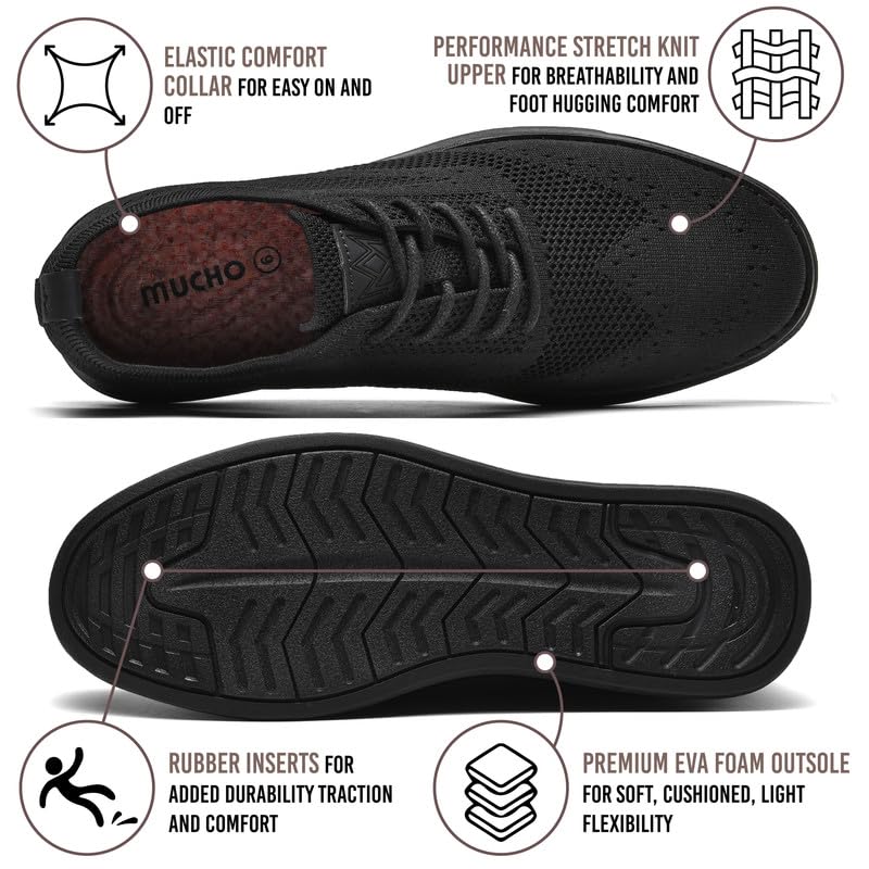 Bergamo Men's Tech Knit Oxford Dress Shoes- Lightweight and Breathable Office Sneakers, Slip-On Business Casual Shoes with Arch Support Footbed for Men3