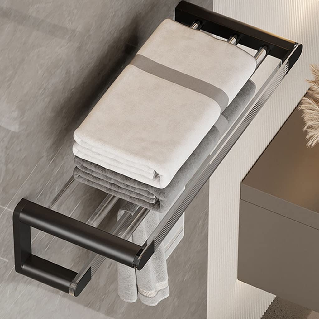 GLETSF Universal Towel Rack, Bathroom Towel Rack Wall Mounted Towel Rack, Lightweight Bathroom Towel Rack, Space Aluminum Towel Rack, Bathroom Rack
