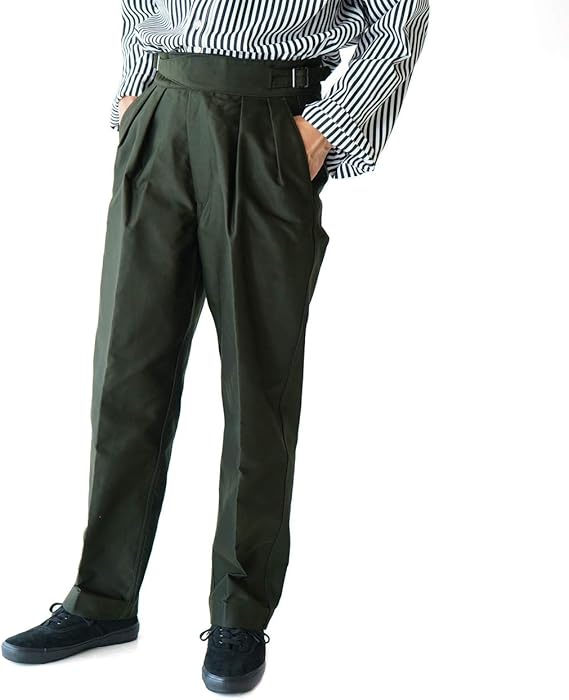 Amazon カベル Kabel グルカパンツ 2タック モールスキン コットン ワイド パンツ メンズ 秋冬 75 01 7002 Kl04 02 04ml 3 L Olive ロングパンツ 通販