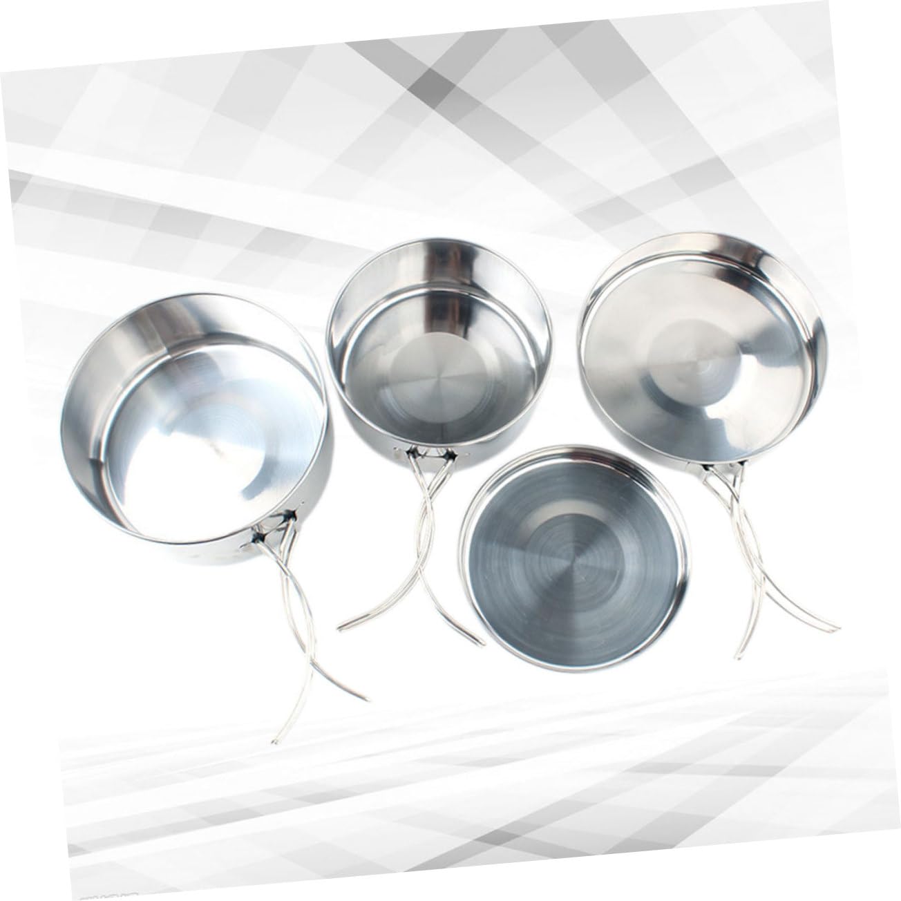 4pezzi Pentole Pieghevoli in Acciaio Inossidabile Pentole Portatili per Campeggio all Aperto Utensili da Cucina Combinati Accessori da Campeggio per Escursionismo