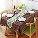 Produktbild Bbdsj Home tischdecke,Vintage tischdecke,Einfarbige tischdecke,Stoff Baumwolle leinen Moderne Familie Muster nähen Teetisch Sauber Längliche tischdecke Kaffee-tischdecke-braun 100x160cm(39x63inch)