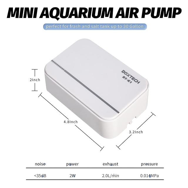 Foto 2 de 7 de Boxtech Mini Bomba de Aire silenciosa para Acuario 2W para Bomba de Aire de oxígeno para Peces de Acuario…