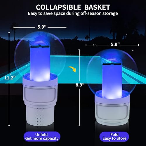 Miniatura 2 de Flotador de cloro para piscina, flotador de tableta de cloro de llama solar, dispensador de cloro flotante para tabletas de 3 pulgadas, flotador de
