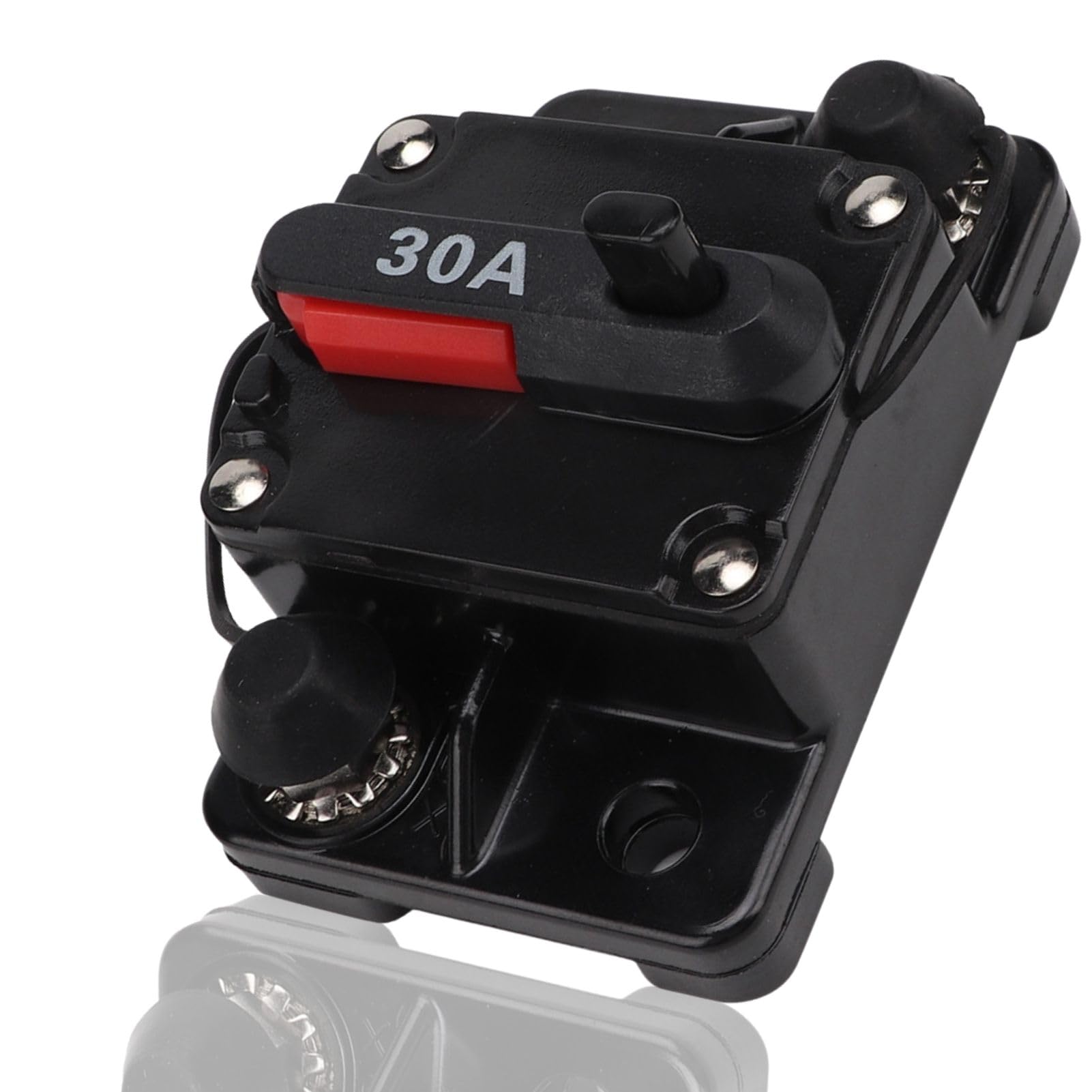 Disyuntor Caravana Fusible del automóvil, fusible de autorrecuperación del disyuntor en línea reiniciable del audio estéreo del automóvil (30A), 12V 30A