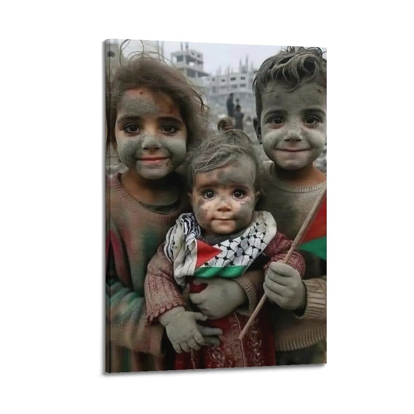 XKUGA Retro Anti-war Peace Poster Freedom Gaza Palestine Modern Decorative Canvas Prints - Ideal Wall Art for Family, Man Cave, Game Room, Boys & Girls Bedroom 20x30inch(50x75cm)