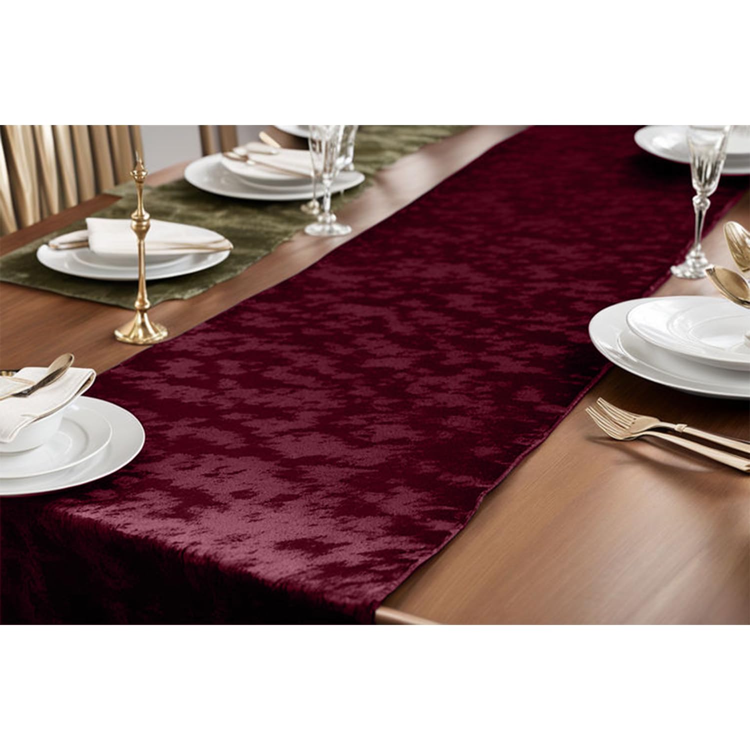 Elegant Event Essentials, Crushed Velvet Party Long Table Runner, for Spring Party Wedding, Reception, Banquet - Image 3